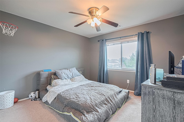 6623 Haven Forest Ln, Richmond, TX 77469 - bedroom with light colored carpet, baseboards, and a ceiling fan