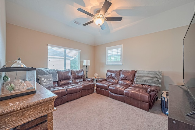 6623 Haven Forest Ln, Richmond, TX 77469 - carpeted living area with ceiling fan