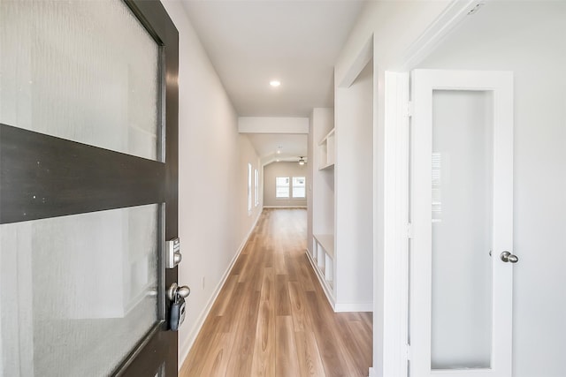 1203 Wildflower Way Dr, Beasley, TX 77417 - hallway with light wood finished floors and recessed lighting