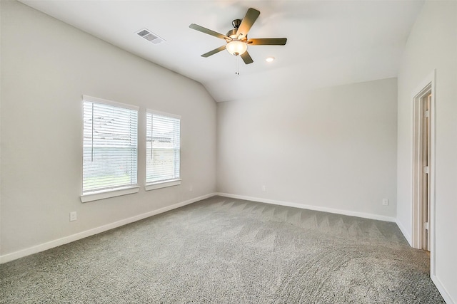 1203 Wildflower Way Dr, Beasley, TX 77417 - carpeted spare room featuring ceiling fan and vaulted ceiling