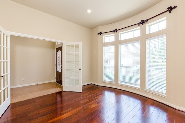 3531 Urban Woods Trl, Houston, TX 77008 - unfurnished room featuring french doors, wood-type flooring, and recessed lighting