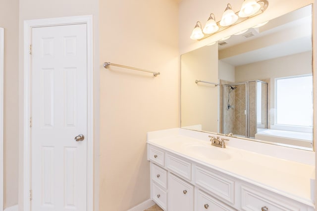 3531 Urban Woods Trl, Houston, TX 77008 - bathroom featuring vanity and a stall shower