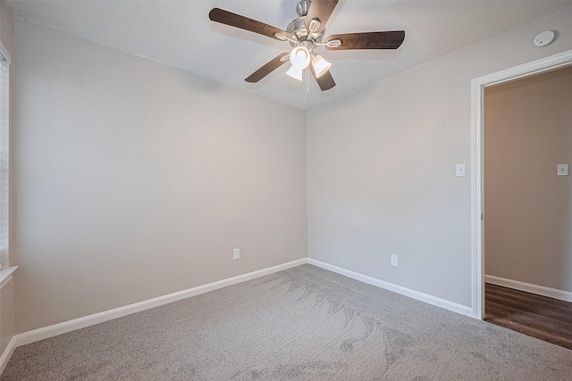 9003 Chateau Forest Dr, Houston, TX 77088 - unfurnished room with carpet flooring, a ceiling fan, baseboards, and a smoke detector