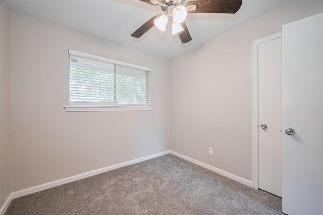 9003 Chateau Forest Dr, Houston, TX 77088 - empty room featuring carpet flooring, baseboards, and ceiling fan
