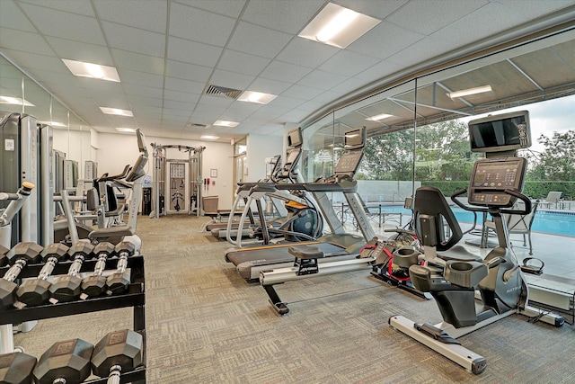 1000 Uptown Park Blvd Unit 181, Houston, TX 77056 - workout area with carpet flooring