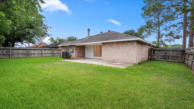 10622 Highland Woods Dr, Sugar Land, TX 77498 - back of house featuring a patio, brick siding, and cooling unit