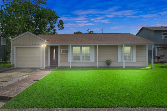 1900 Oregon St, Baytown, TX 77520 - single story home with an attached garage, a front yard, concrete driveway, and roof with shingles