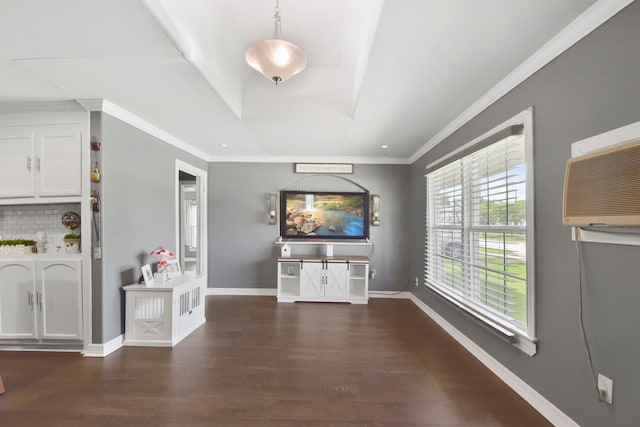 1900 Oregon St, Baytown, TX 77520 - living area with wood finished floors, crown molding, and baseboards