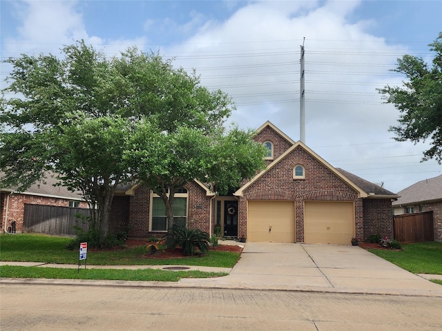 13705 Rainwater Dr, Pearland, TX 77584 - traditional-style home featuring brick siding, an attached garage, and driveway