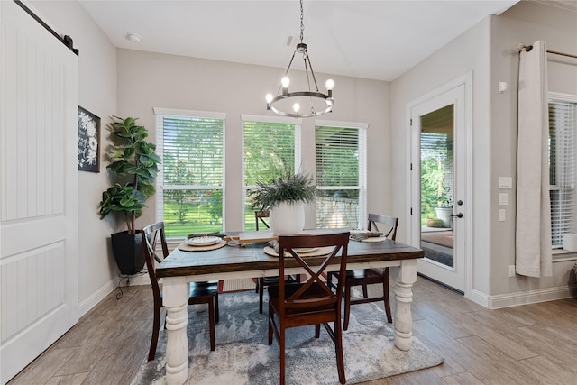 28026 Chuckwagon Trl, Magnolia, TX 77355 - dining room featuring a chandelier, light wood-style floors, and plenty of natural light
