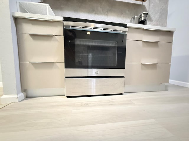 8149 Sands Point Dr Unit 113, Houston, TX 77036 - detailed view of stainless steel range with electric stovetop and baseboards