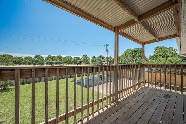 413 E Castle Harbour Dr W, Friendswood, TX 77546 - wooden terrace featuring a yard