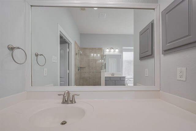 14727 Bronze Finch Dr, Cypress, TX 77433 - full bathroom featuring a stall shower and vanity