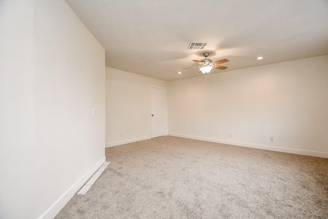 8115 Fondren Lake Dr, Houston, TX 77071 - spare room featuring ceiling fan, light carpet, recessed lighting, and baseboards