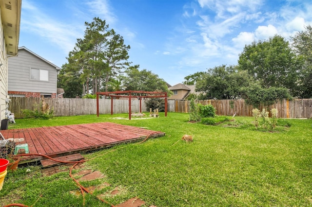 21406 Park Post Ln, Katy, TX 77450 - view of yard featuring a deck and a pergola