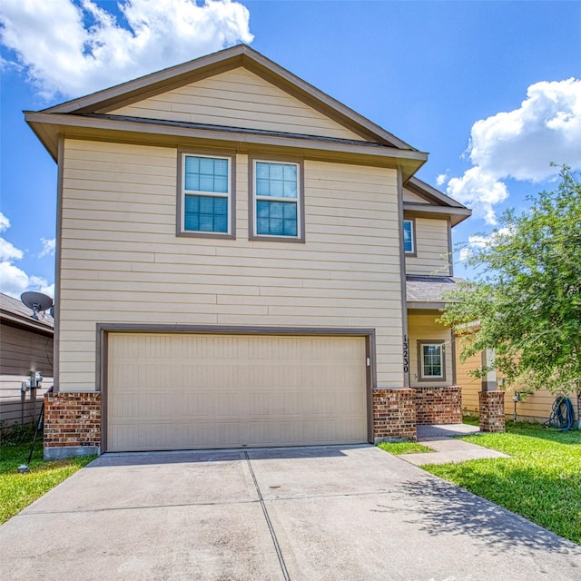 13230 Montane Manor Ln, Houston, TX 77044 - traditional home with brick siding, an attached garage, and concrete driveway