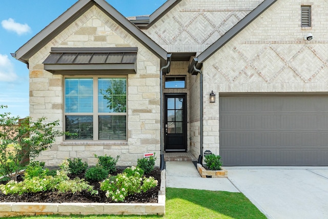 5007 Country Meadows Trl, Rosharon, TX 77583 - view of front of home with stone siding, an attached garage, and driveway