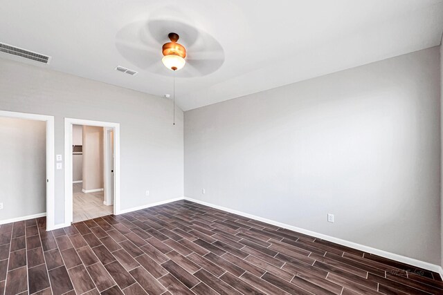 2410 Blazing Star Dr, Brookshire, TX 77423 - spare room featuring a ceiling fan, wood tiled floors, and baseboards