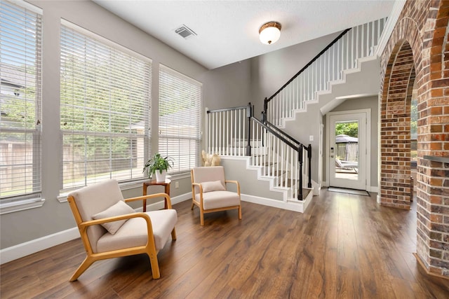 259 W Thorn Way, Houston, TX 77015 - entryway with stairs, hardwood / wood-style floors, and baseboards