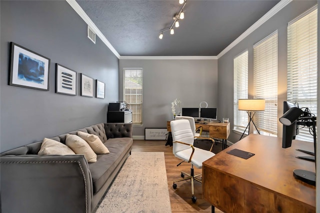 259 W Thorn Way, Houston, TX 77015 - office space featuring wood finished floors, crown molding, and baseboards