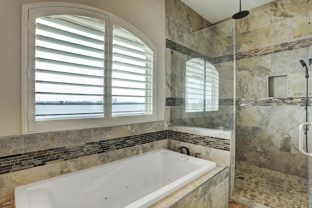 2466 Beacon Cir, League City, TX 77573 - bathroom with a stall shower and a tub with jets