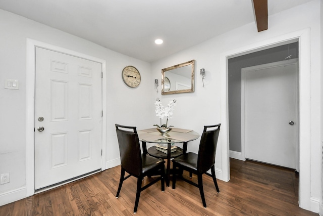 119 Burke Rd, Pasadena, TX 77506 - dining area with wood finished floors, baseboards, and recessed lighting