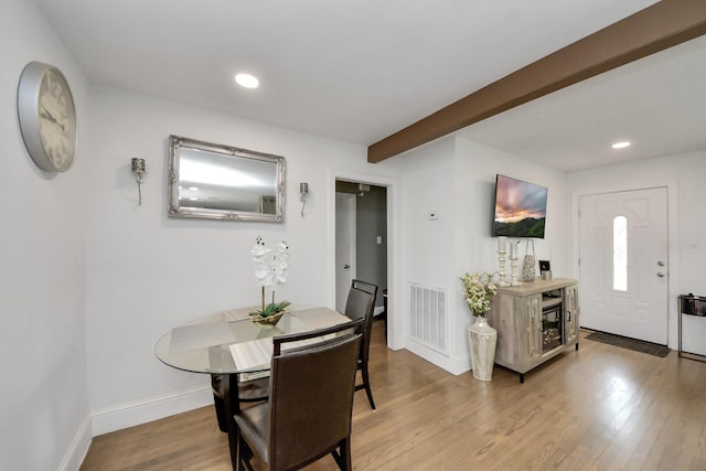 119 Burke Rd, Pasadena, TX 77506 - dining space with wood finished floors, baseboards, and recessed lighting