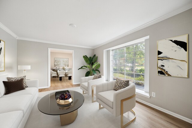 1802 Corral Dr, Houston, TX 77090 - living room with crown molding, wood finished floors, and baseboards