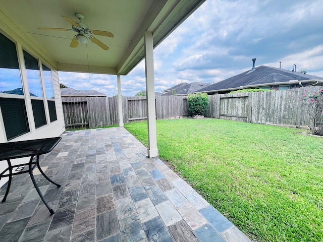 21607 Goloby Dr, Richmond, TX 77407 - view of patio / terrace featuring ceiling fan