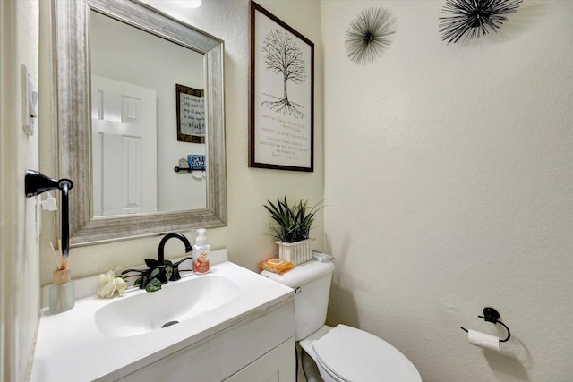 3602 Garrettsville Dr, Pearland, TX 77584 - half bathroom with vanity and toilet