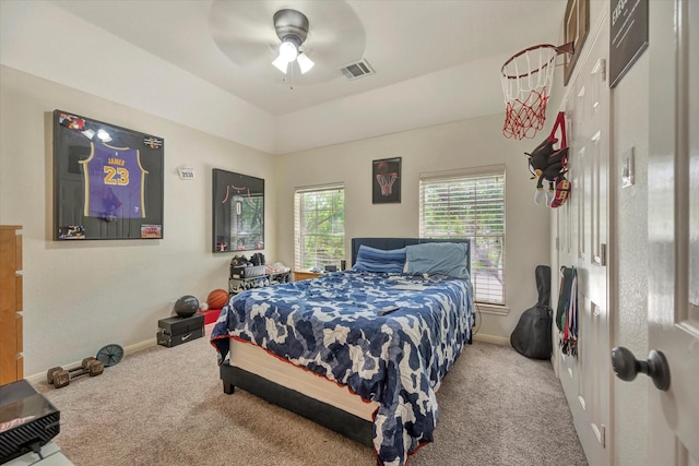 3602 Garrettsville Dr, Pearland, TX 77584 - bedroom with carpet floors, baseboards, and a ceiling fan