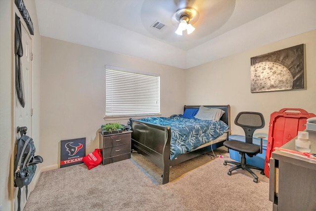 3602 Garrettsville Dr, Pearland, TX 77584 - bedroom with carpet floors, baseboards, and a ceiling fan