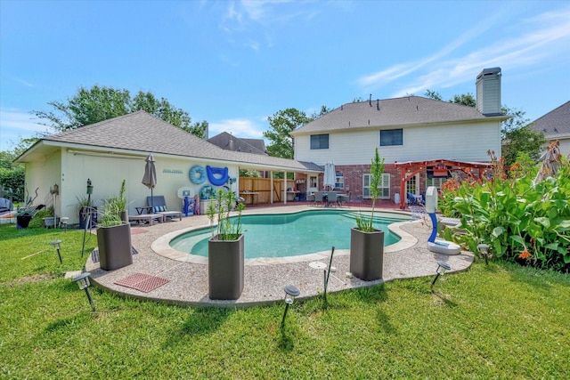 3602 Garrettsville Dr, Pearland, TX 77584 - view of pool featuring a patio area and a pergola