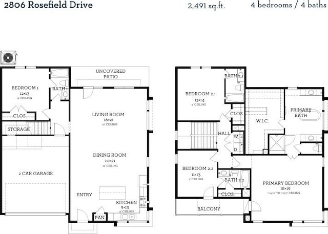 2806 Rosefield Dr, Houston, TX 77080 - room layout