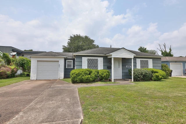6514 Westview Dr, Houston, TX 77055 - view of front of property featuring concrete driveway, a front lawn, and an attached garage