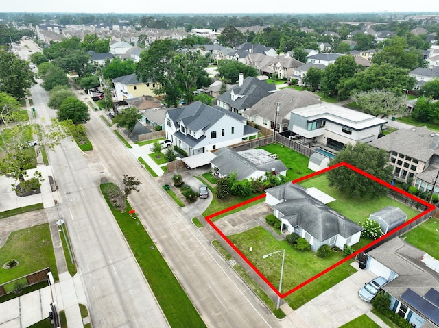 6514 Westview Dr, Houston, TX 77055 - aerial perspective of suburban area with property boundaries highlighted