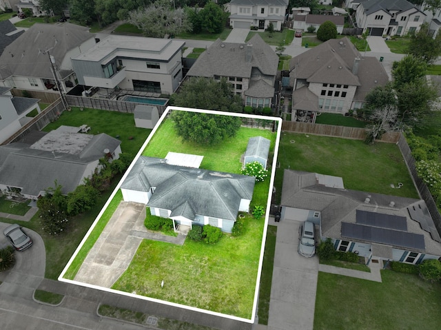 6514 Westview Dr, Houston, TX 77055 - aerial perspective of suburban area with property parcel outlined