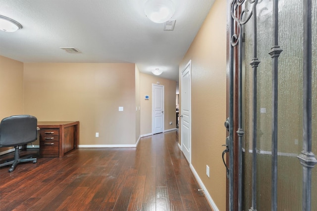 15426 Hope Shadow Ct, Cypress, TX 77429 - office featuring dark wood-style flooring and baseboards