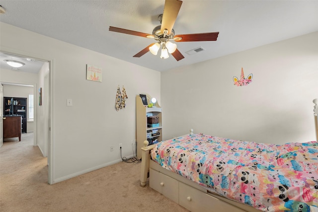 44 Parkway Pl, Houston, TX 77040 - bedroom featuring light carpet, baseboards, and a ceiling fan