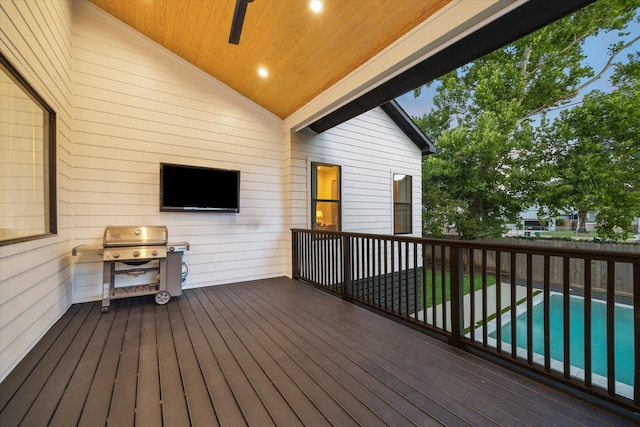 1917 Ebony Ln, Houston, TX 77018 - wooden terrace with a grill