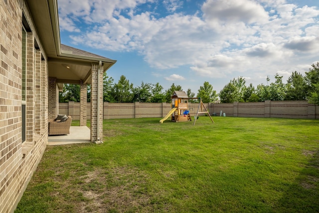 15003 Big Spring Park Dr, Cypress, TX 77433 - fenced backyard with a patio area and a playground