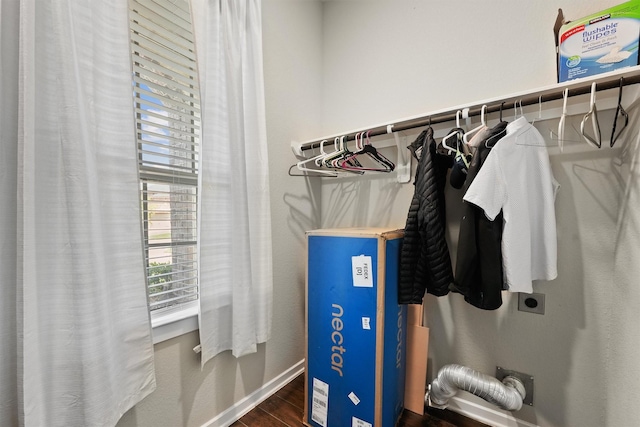 17040 Shy Leaf Ct, Conroe, TX 77385 - walk in closet with wood finished floors