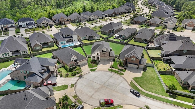 17040 Shy Leaf Ct, Conroe, TX 77385 - aerial view of residential area featuring a pool