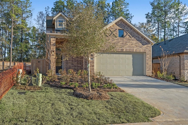 119 Lukewood Cir, Conroe, TX 77318 - view of front of property featuring brick siding, driveway, and a garage