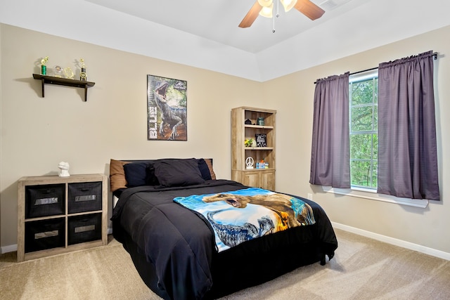 3006 Pecan Way Ct, Richmond, TX 77406 - carpeted bedroom with baseboards and a ceiling fan