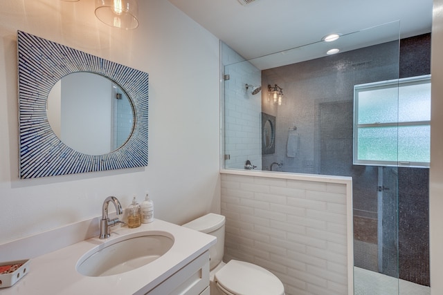 204 Blue Waters Dr, Horseshoe Bay, TX 78657 - full bath featuring toilet, walk in shower, and vanity