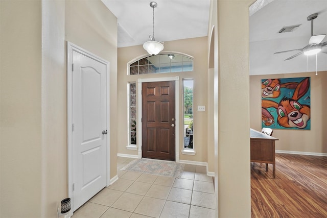 1497 Allison St, Alvin, TX 77511 - entryway featuring a ceiling fan and baseboards