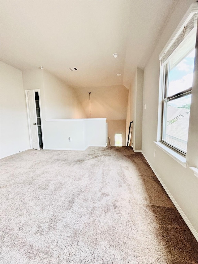 5130 Klein Orchard Dr, Houston, TX 77066 - spare room with carpet floors, vaulted ceiling, and recessed lighting