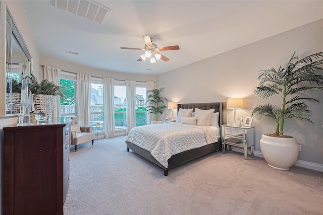 27923 Coulter Dr, Spring, TX 77386 - bedroom with light carpet and ceiling fan