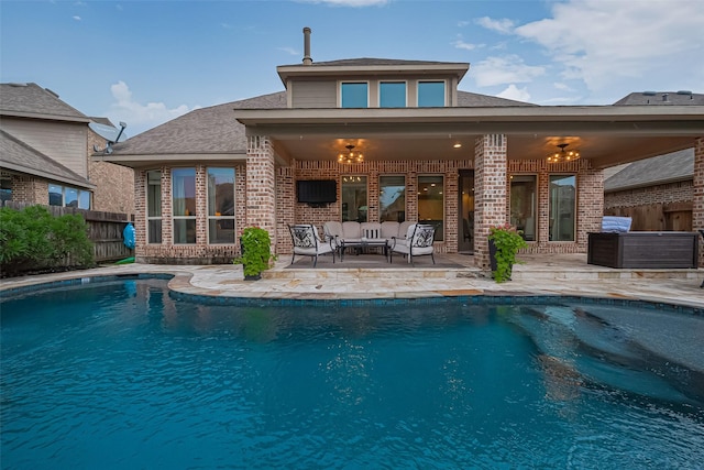 27923 Coulter Dr, Spring, TX 77386 - view of swimming pool with a patio and an outdoor living space
